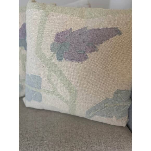 Eastern Accents Vintage 18” Dhurrie Wool Rug Throw Pillows - Picture 2 of 6